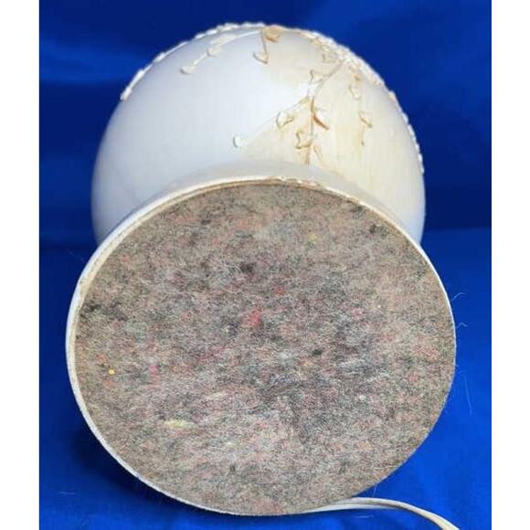 Vintage Ginger Jar Table Lamp w/ Floral Relief & Square Shade 28" Tall Works - Picture 11 of 16